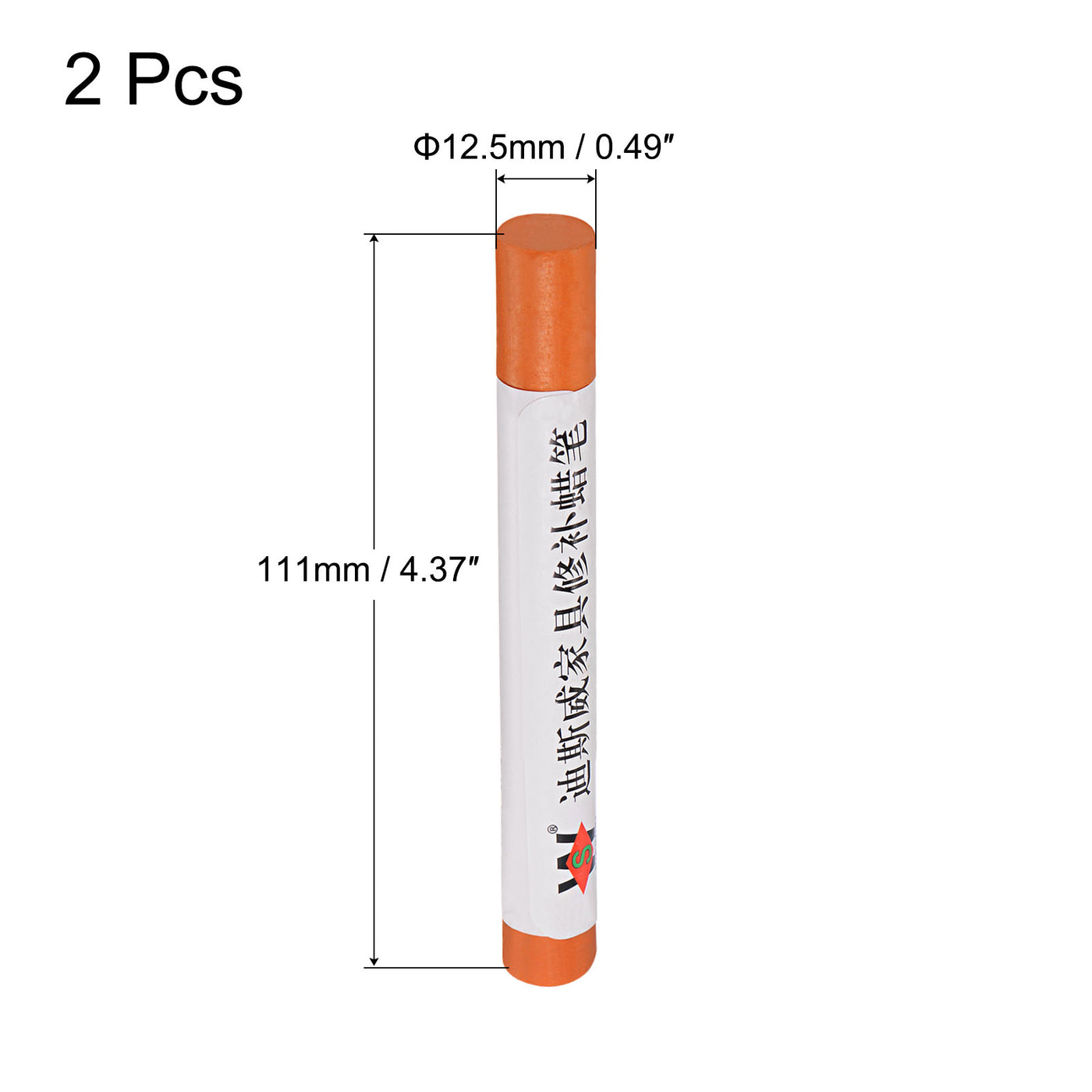 uxcell Uxcell Wood Wax Filler Stick, Furniture Crayons Touch Up Repair Pens, Orange, 2Pcs