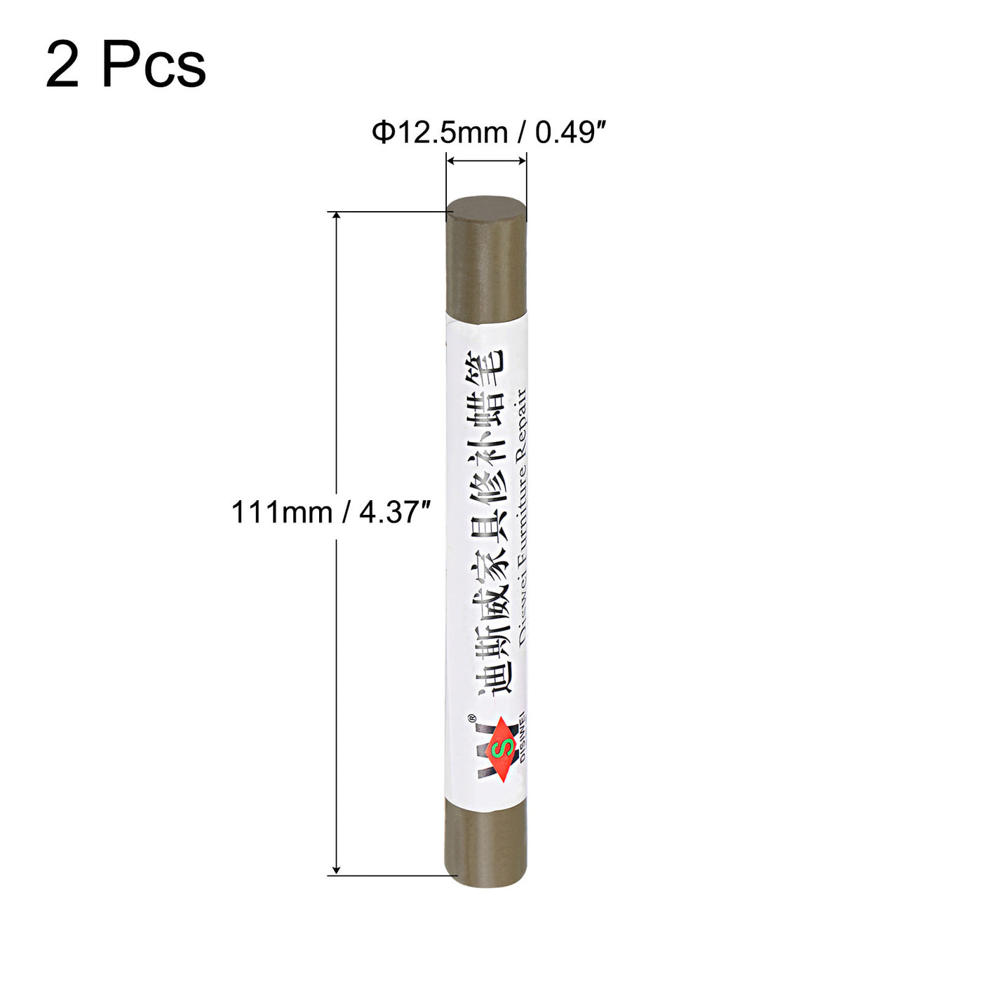 uxcell Uxcell Wood Wax Filler Stick, Furniture Crayons Touch Up Repair Pens, Drab, 2Pcs