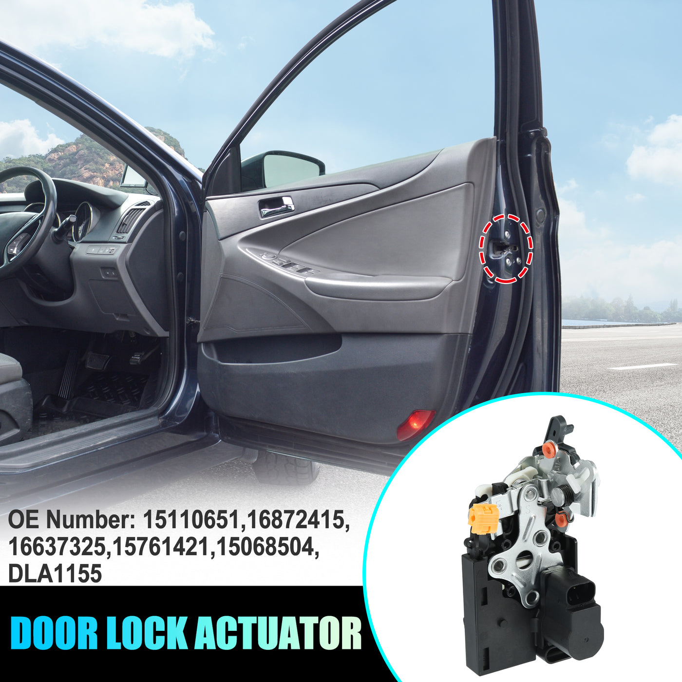 X AUTOHAUX 15110651 Rear Left Side Door Lock Latch Actuator W/o Keyless Entry for Cadillac Escalade for Chevy Silverado for GMC Sierra 15068504