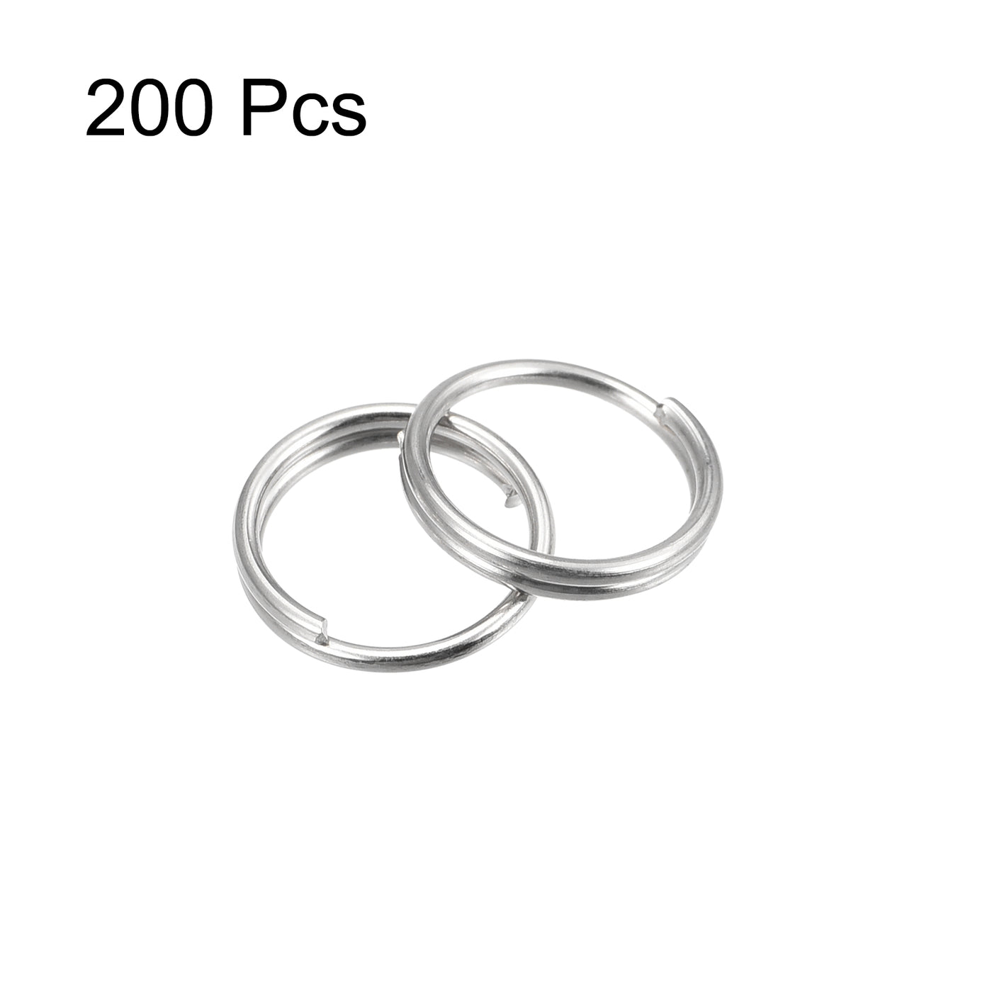 uxcell Uxcell Double Loops Split Rings, Small Round Key Ring Parts for DIY Crafts Making