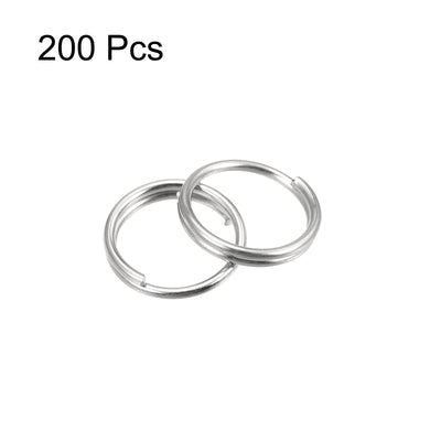 Harfington Uxcell Double Loops Split Rings, Small Round Key Ring Parts for DIY Crafts Making