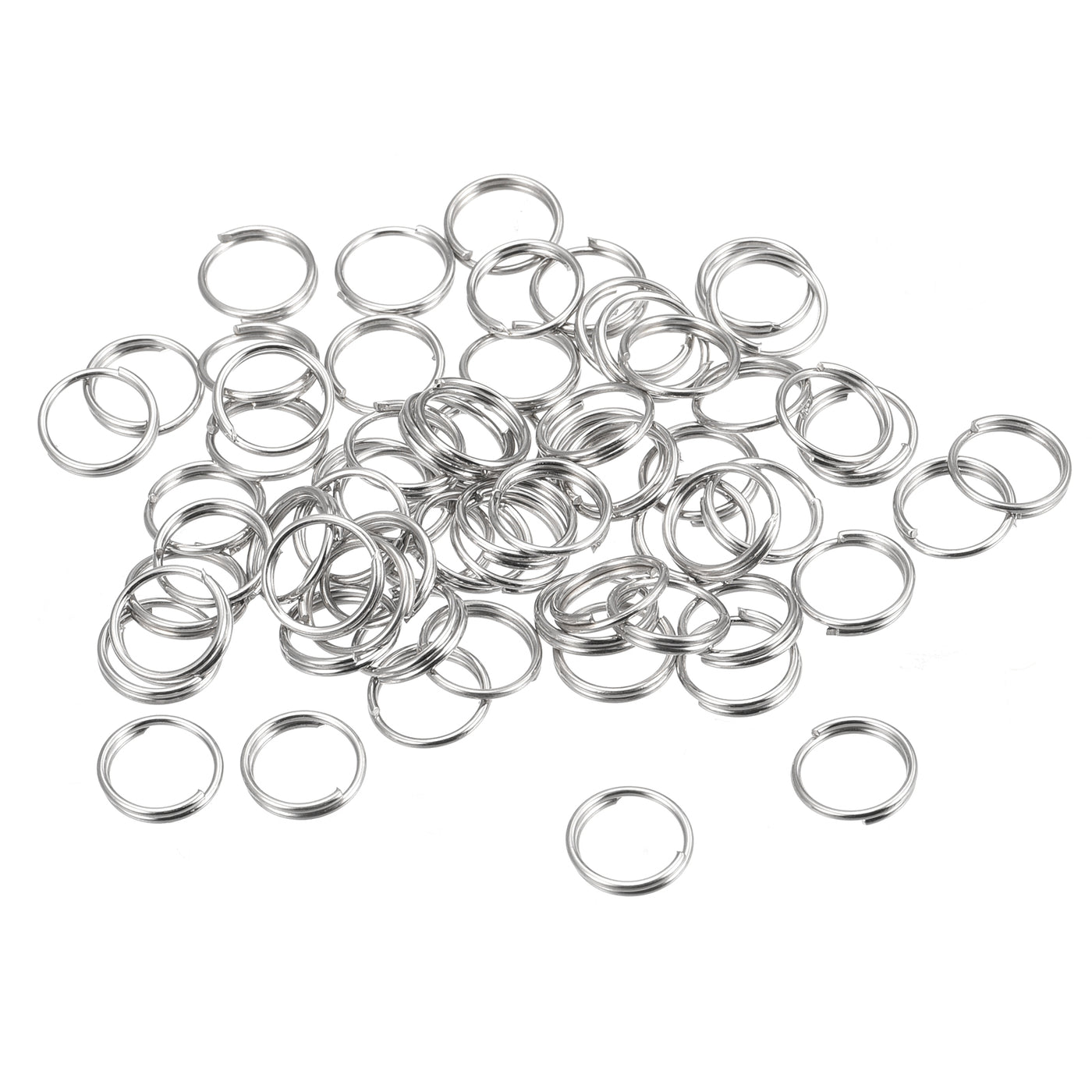 uxcell Uxcell Double Loops Split Rings, Small Round Key Ring Parts for DIY Crafts Making