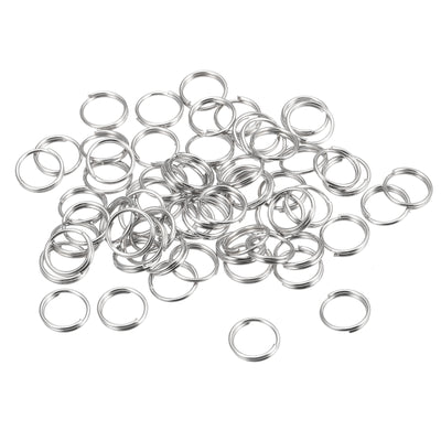 Harfington Uxcell Double Loops Split Rings, Small Round Key Ring Parts for DIY Crafts Making