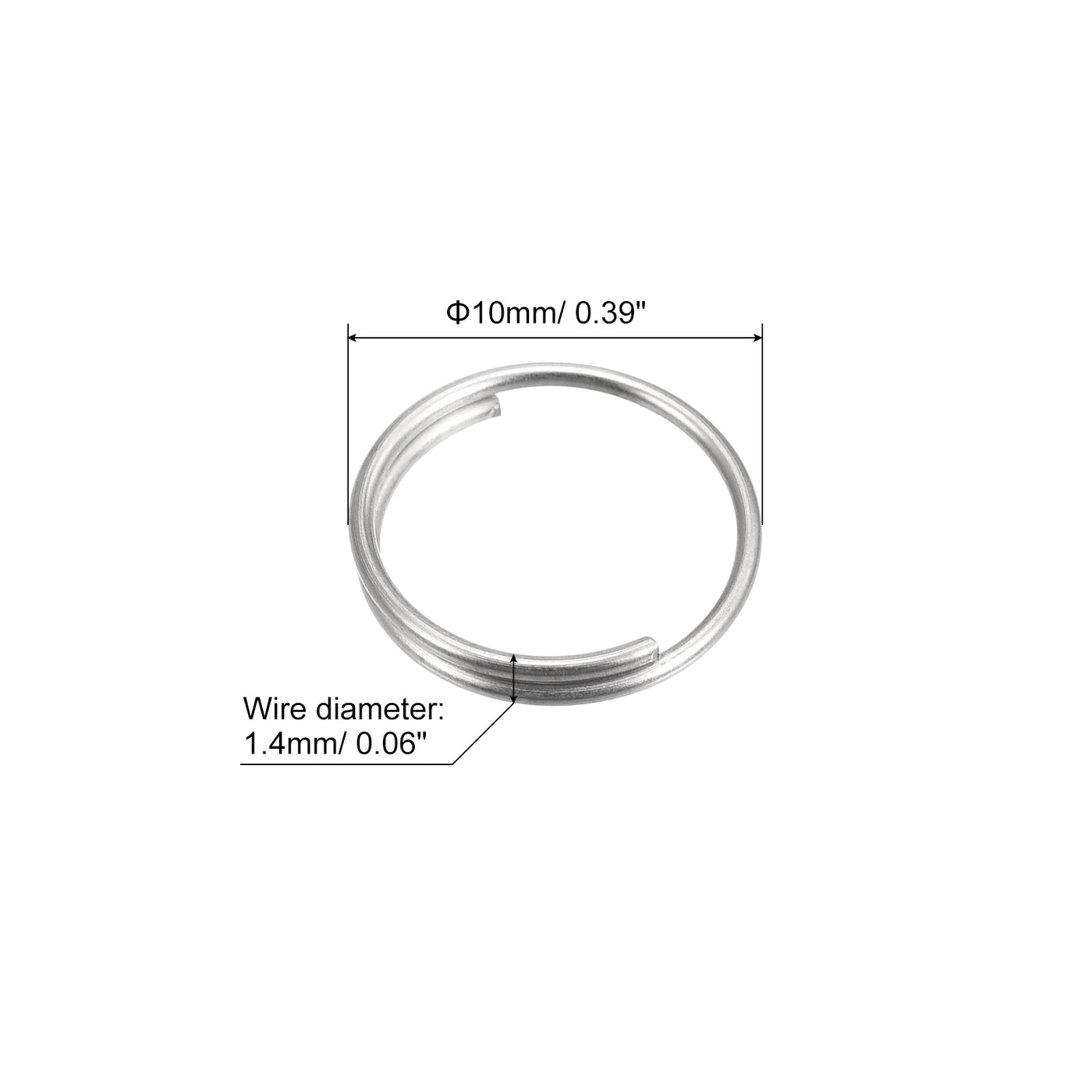 uxcell Uxcell Double Loops Split Rings, Small Round Key Ring Parts for DIY Crafts Making