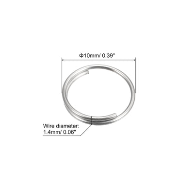 Harfington Uxcell Double Loops Split Rings, Small Round Key Ring Parts for DIY Crafts Making