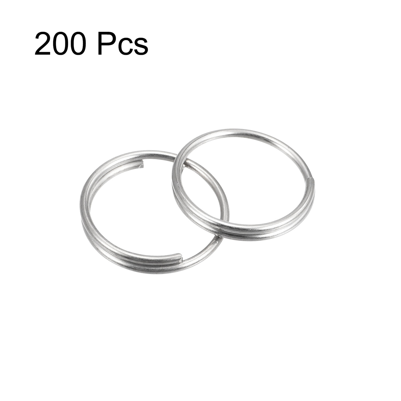 uxcell Uxcell Double Loops Split Rings, Small Round Key Ring Parts for DIY Crafts Making