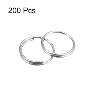 Harfington Uxcell Double Loops Split Rings, Small Round Key Ring Parts for DIY Crafts Making