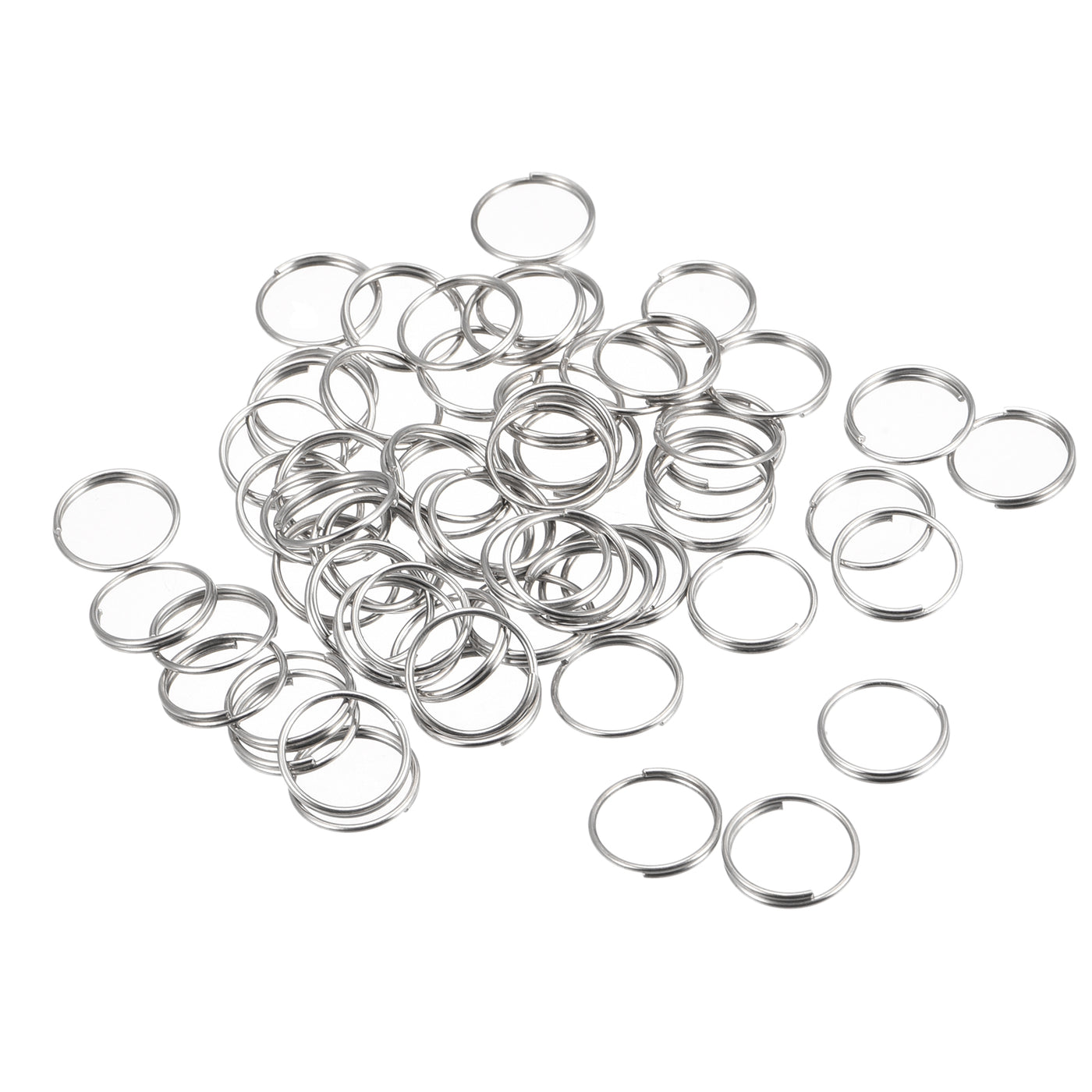 uxcell Uxcell Double Loops Split Rings, Small Round Key Ring Parts for DIY Crafts Making