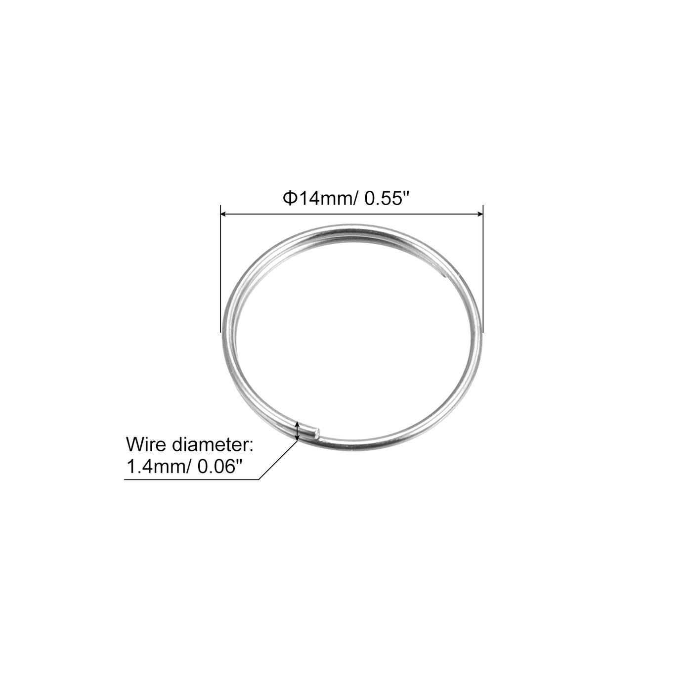 uxcell Uxcell Double Loops Split Rings, Small Round Key Ring Parts for DIY Crafts Making