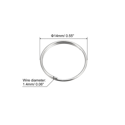 Harfington Uxcell Double Loops Split Rings, Small Round Key Ring Parts for DIY Crafts Making