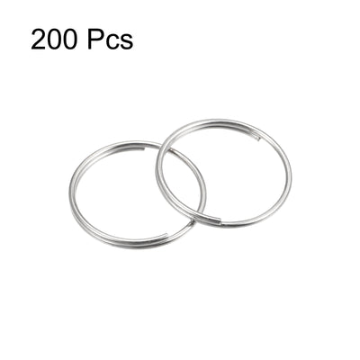 Harfington Uxcell Double Loops Split Rings, Small Round Key Ring Parts for DIY Crafts Making