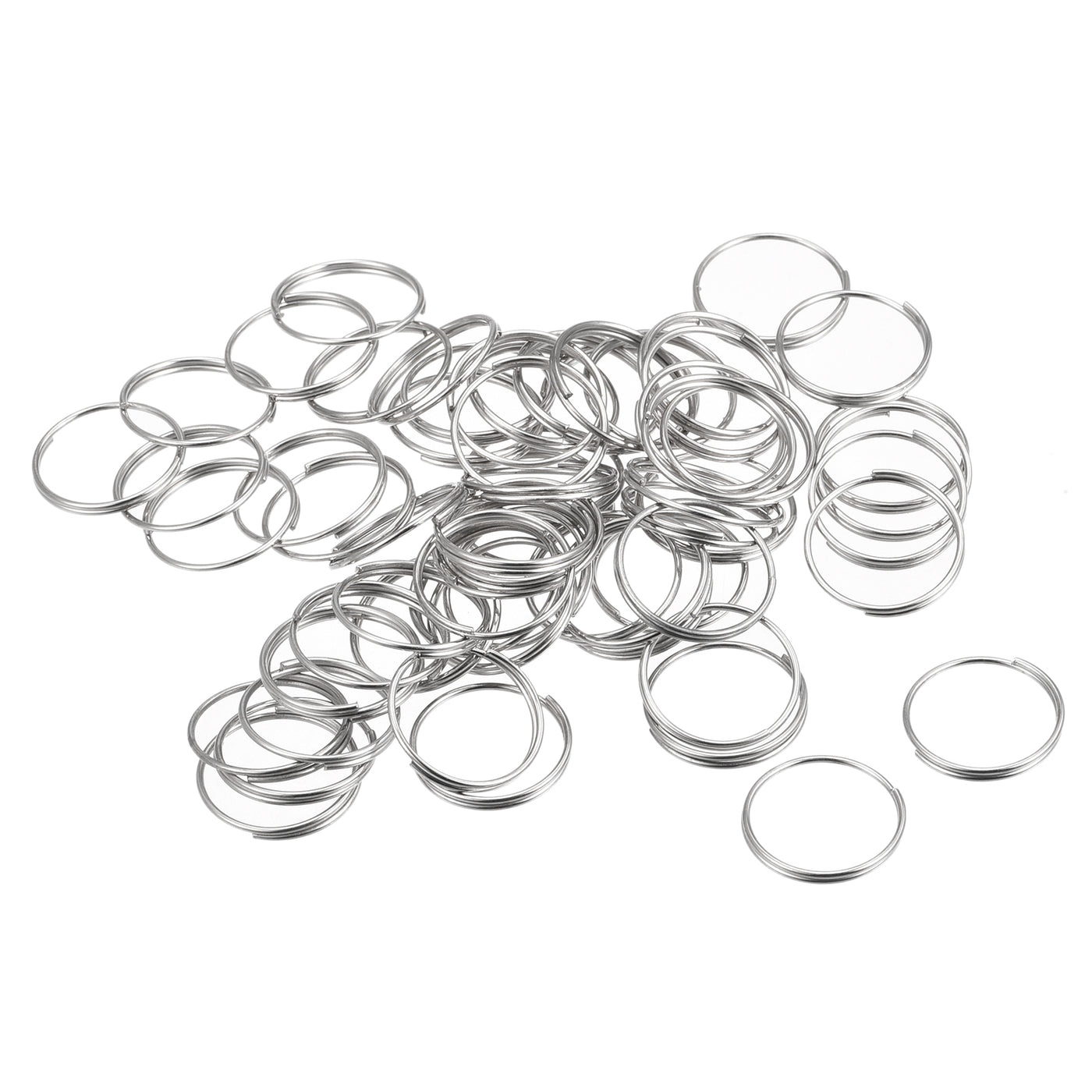 uxcell Uxcell Double Loops Split Rings, Small Round Key Ring Parts for DIY Crafts Making