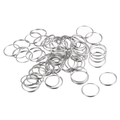 Harfington Uxcell Double Loops Split Rings, Small Round Key Ring Parts for DIY Crafts Making