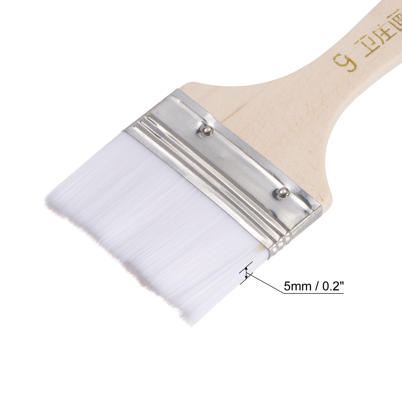 uxcell Uxcell 2.2" Width Small Paint Brush Nylon Bristle with Wood Handle Tool, White 3Pcs