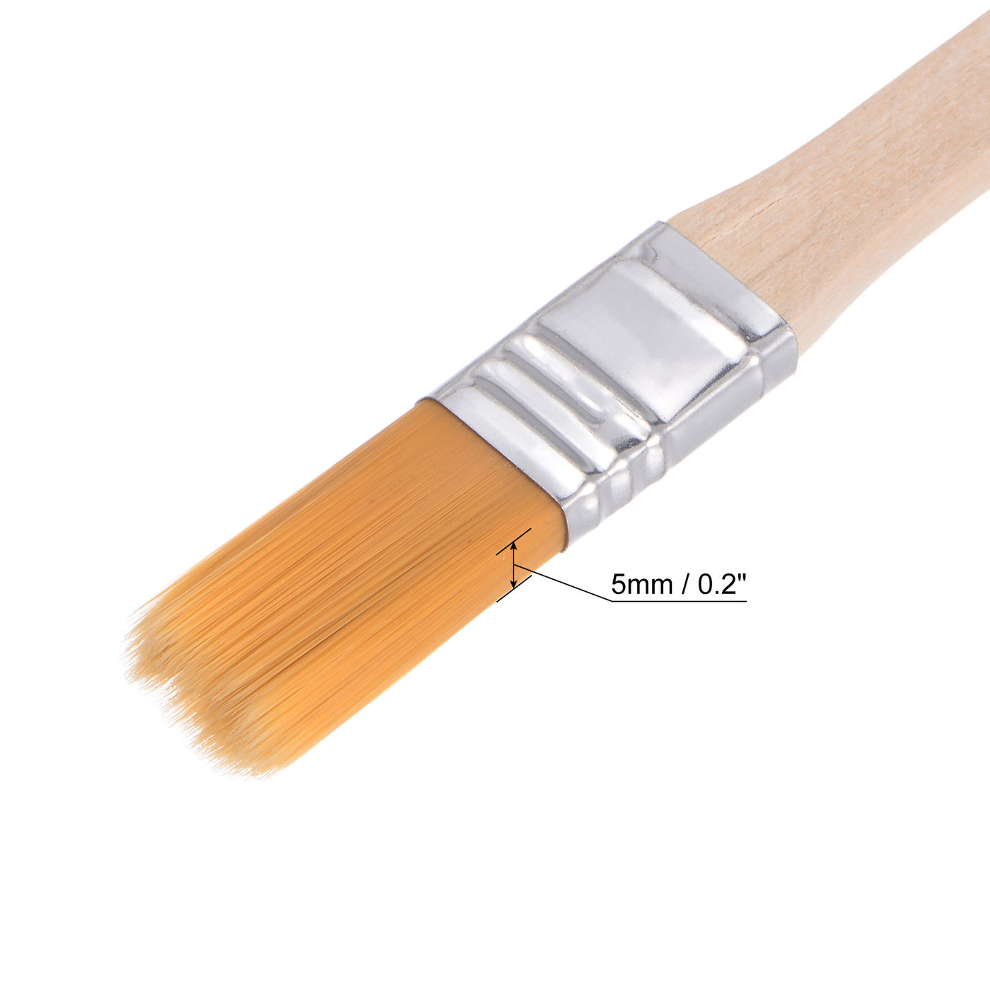 uxcell Uxcell 0.5" Width Small Paint Brush Nylon Bristle with Wood Handle Painting Tool 6Pcs