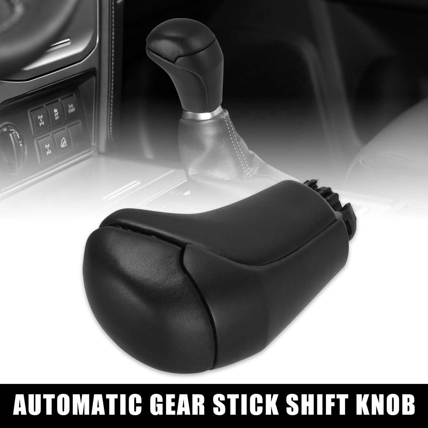 X AUTOHAUX Car Auto Automatic Gear Stick Shift Knob for Toyota Highlander 2014-2019 Tacoma TRD Sport 3.5L Black Faux Leather Black Wood Pattern