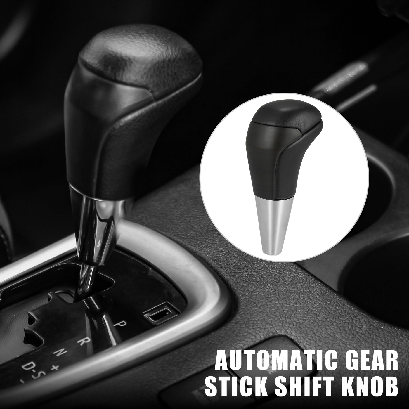 X AUTOHAUX Car Auto Automatic Gear Stick Shift Knob for Toyota Land Cruiser 4Runner 2003-2021 for Tundra for Lexus LX Black Faux Leather Wood Pattern