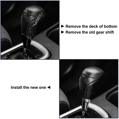 Harfington Car Auto Automatic Gear Stick Shift Knob for Toyota Land Cruiser 4Runner 2003-2021 for Tundra for Lexus LX Black Faux Leather Wood Pattern