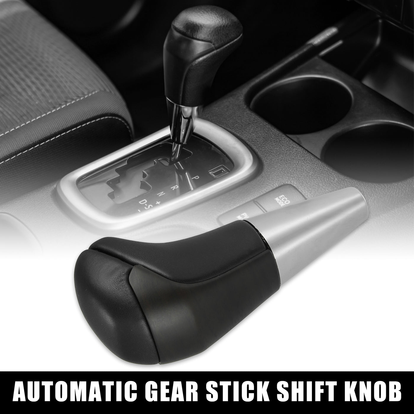 X AUTOHAUX Car Auto Automatic Gear Stick Shift Knob for Toyota Land Cruiser 4Runner 2003-2021 for Tundra for Lexus LX Black Faux Leather Wood Pattern