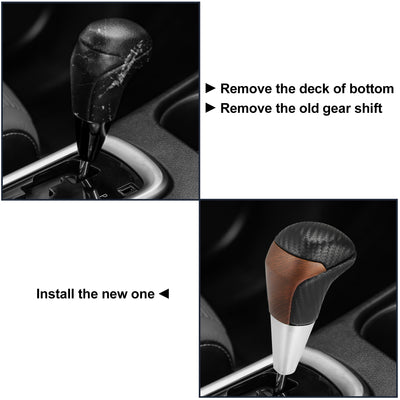 Harfington Car Auto Automatic Gear Stick Shift Knob for Toyota Land Cruiser 4Runner 2003-2021 for Tundra for Lexus LX Black Carbon Fiber Pattern Wood Pattern