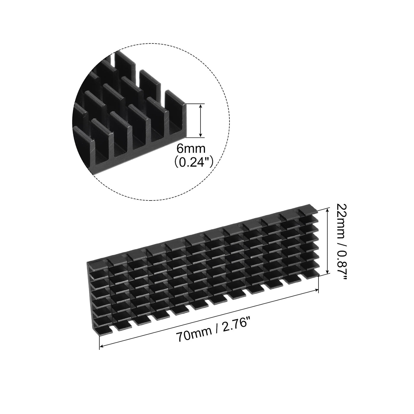 Harfington Aluminum Heatsink Self Adhesive with Notch for M.2 SSD