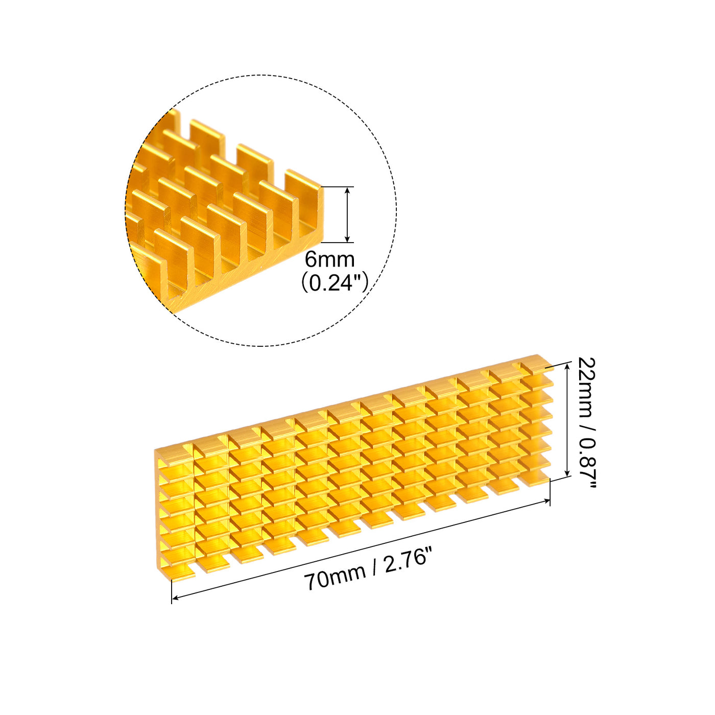 Harfington Aluminum Heatsink Self Adhesive with Notch for M.2 SSD