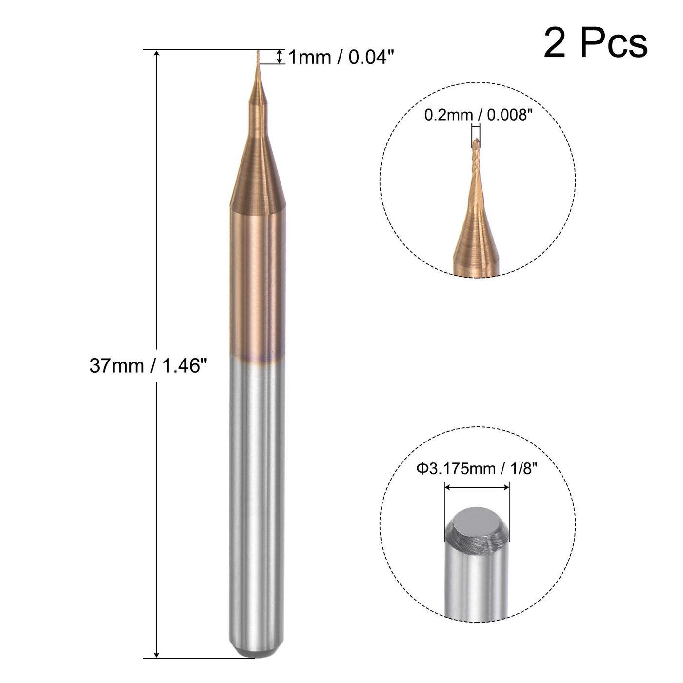 Harfington Titanium Coated Carbide End Mill Router Bits