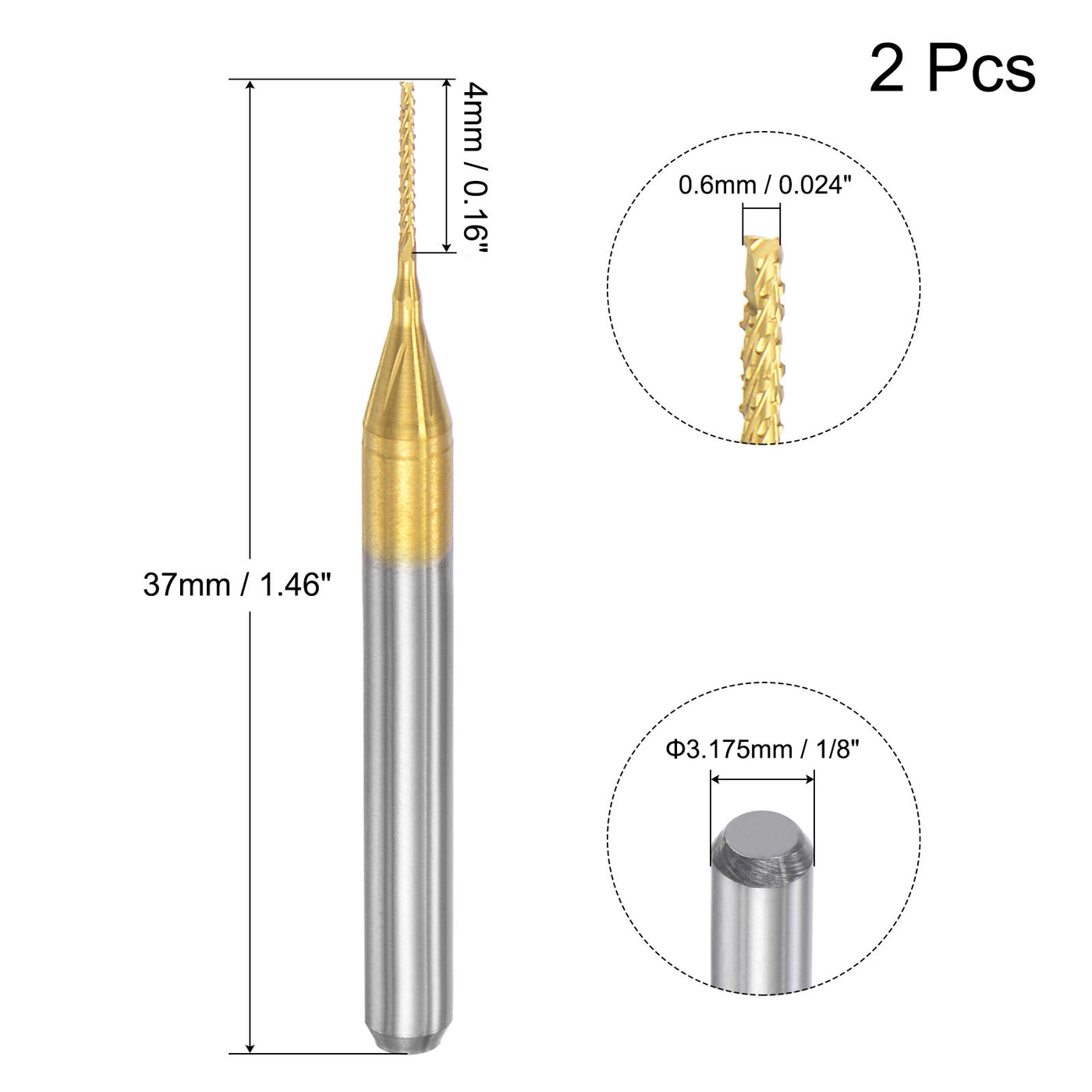 Harfington Titanbeschichteter Hartmetall-Schaftfräser CNC-Fräser