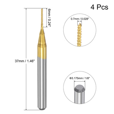 Harfington Titanium Coated Carbide End Mill CNC Router Bits Engraving Cutter