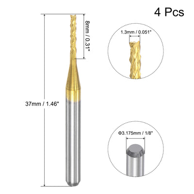 Harfington Titanium Coated Carbide End Mill CNC Router Bits Engraving Cutter