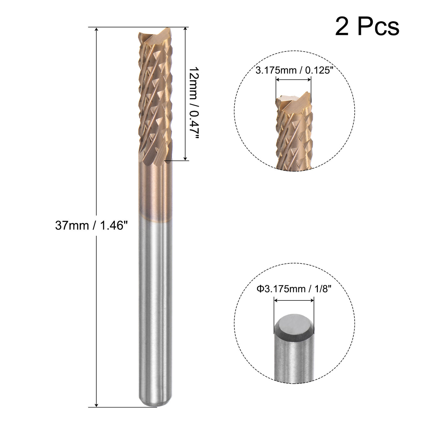 Harfington Titanium Coated Carbide End Mill Router Bits