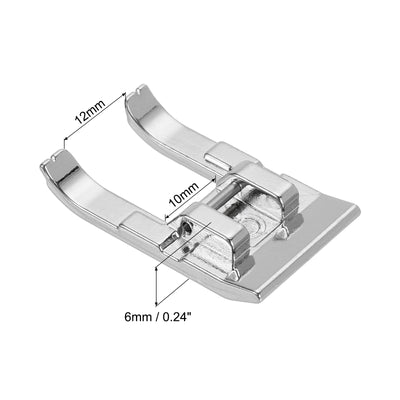 Harfington Uxcell Open Toe Foot Sewing Machine Foot Galvanized Iron Presser Foot 34.5x20mm, 2Pcs