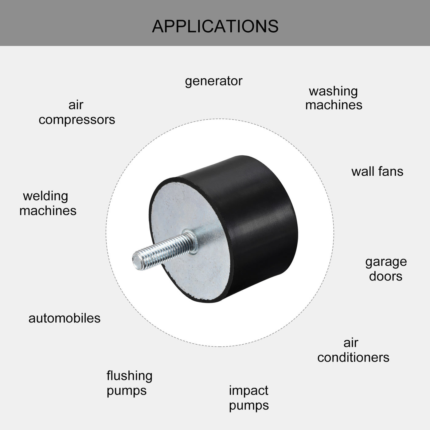 uxcell Uxcell Rubber Mounts M12 Male/Female Vibration Isolator Shock Absorber D75mmxH50mm