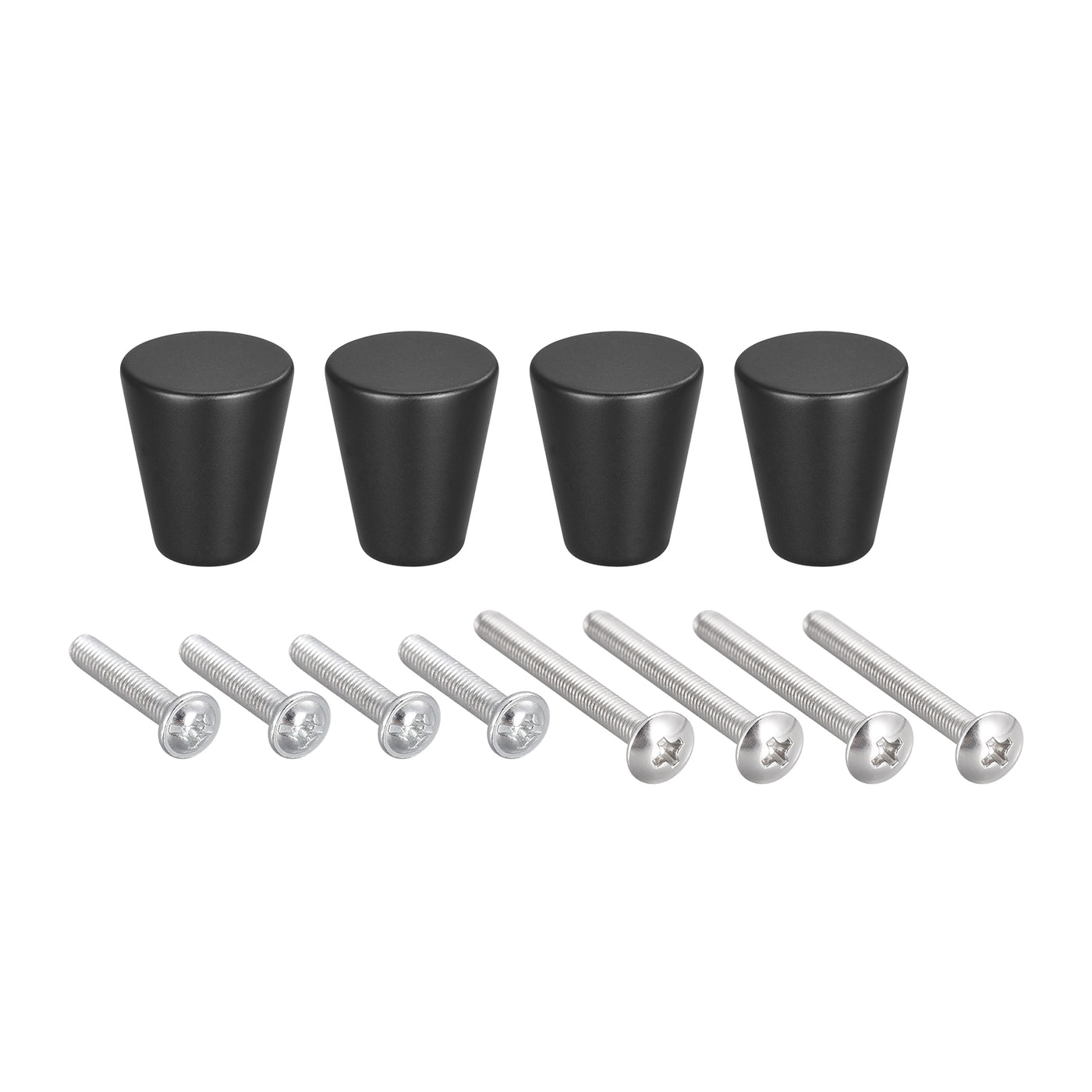 uxcell Uxcell 20x23mm Drawer Knobs, 4pcs Aluminum Alloy Wardrobe Pull Handles Black