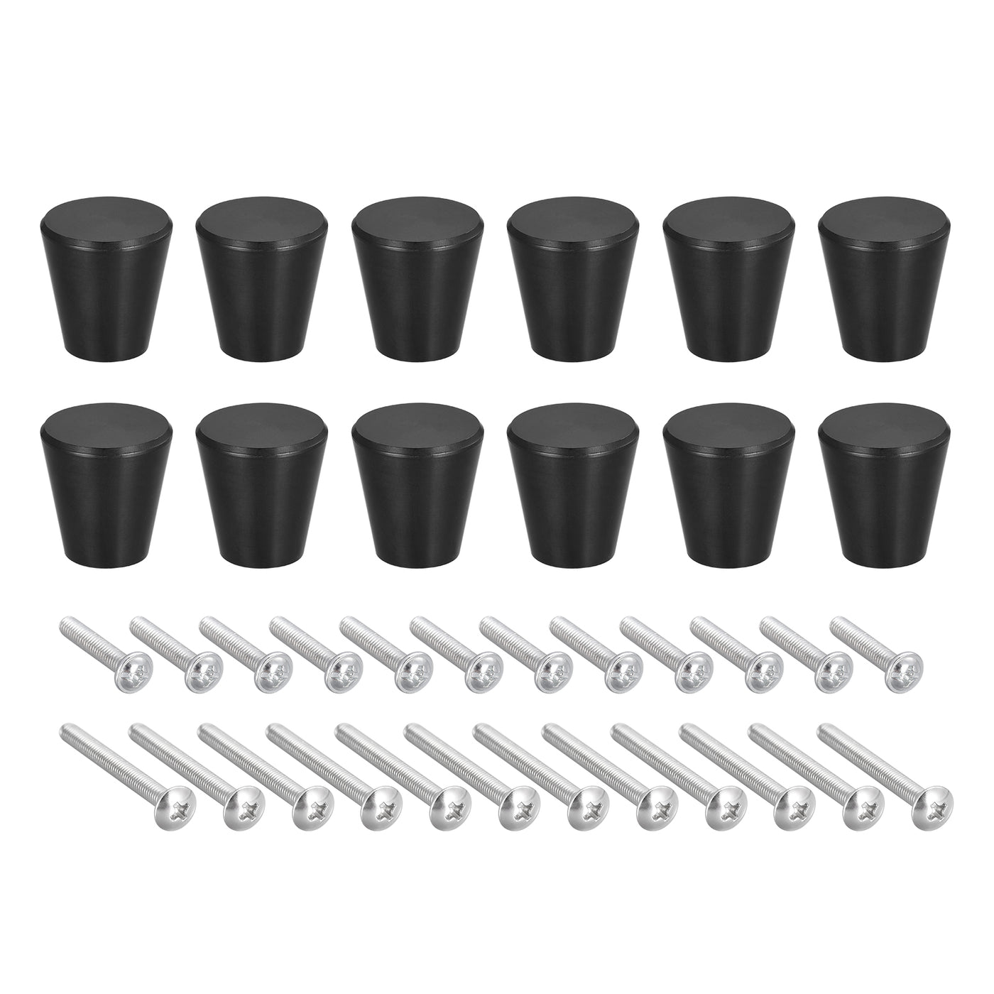 uxcell Uxcell 25x25mm Drawer Knobs, 12pcs Aluminum Alloy Wardrobe Pull Handles Black