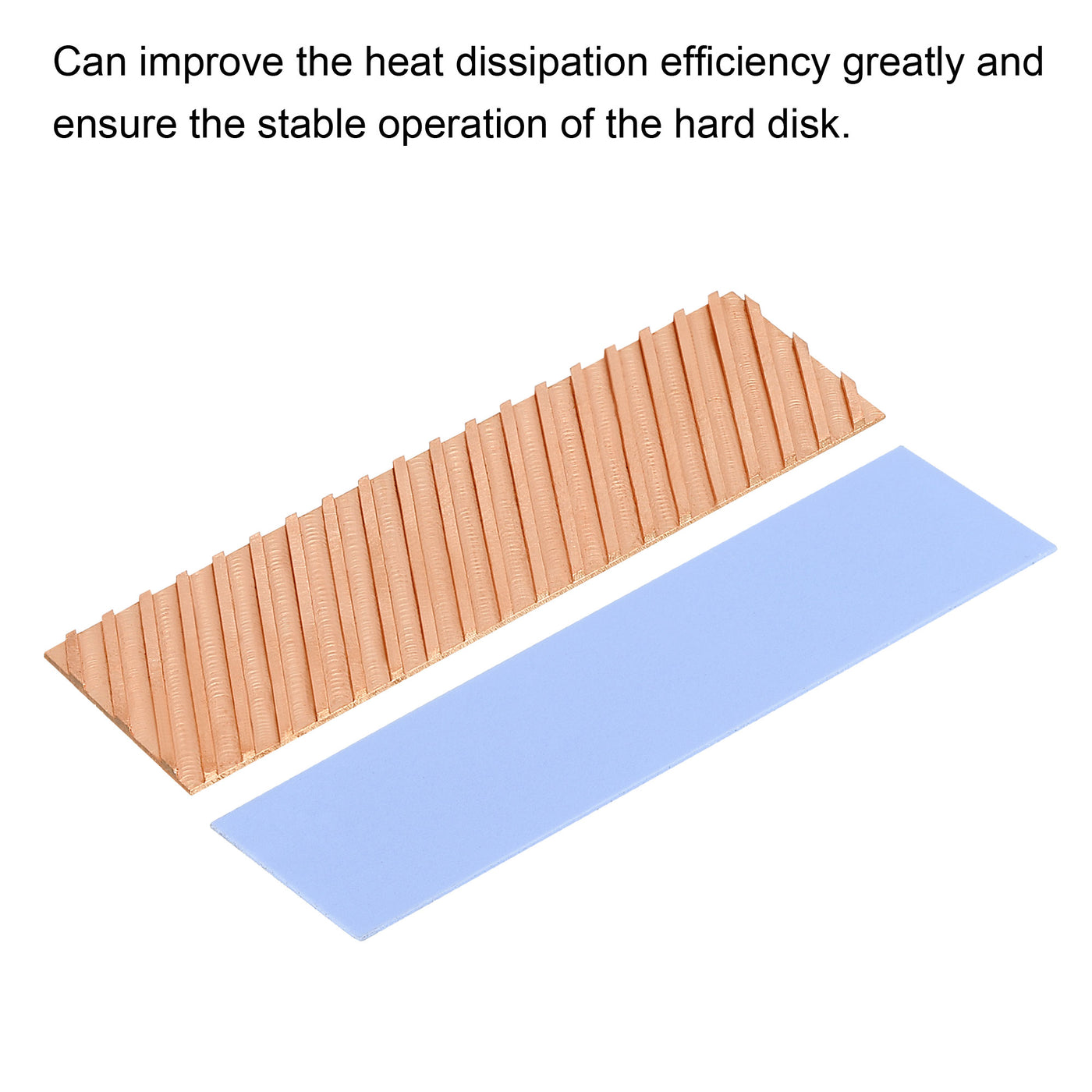 Harfington Copper Heatsink 70x20x1.5mm W Thermal Pad Rubber Ring for M.2 SSD Module 1 Set