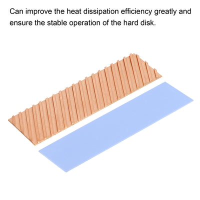 Harfington Copper Heatsink 70x20x1.5mm W Thermal Pad Rubber Ring for M.2 SSD Module 1 Set