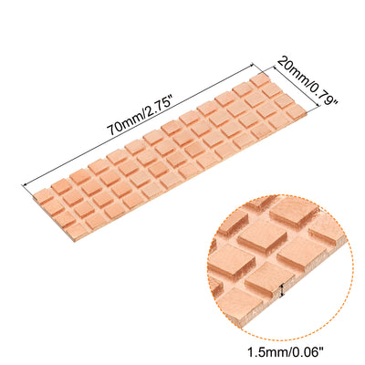 Harfington Copper Heatsink 70x20x1.5mm W Thermal Pad Rubber Ring for M.2 SSD Memory 1 Set