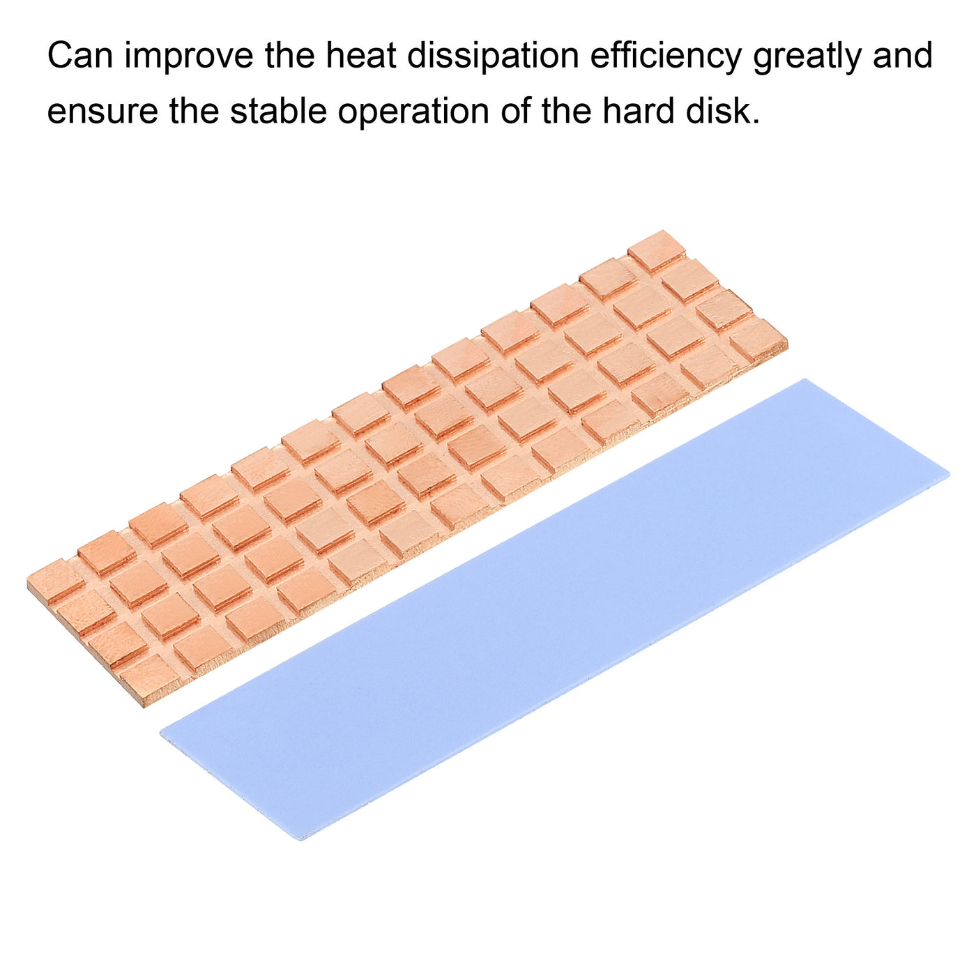 Harfington Copper Heatsink 70x20x1.5mm W Thermal Pad Rubber Ring for M.2 SSD Memory 1 Set