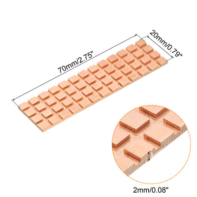 Harfington Copper Heatsink 70x20x2mm W Thermal Pad Rubber Ring for M.2 SSD Memory 1 Set