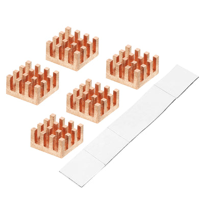 Harfington Copper Heatsink 9x9x5mm with Self Adhesive for IC Chipset Cooler 5pcs