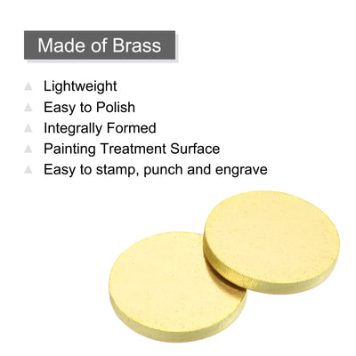 Harfington Stamping Blank Brass Round DIY Tag for Craft Decoration