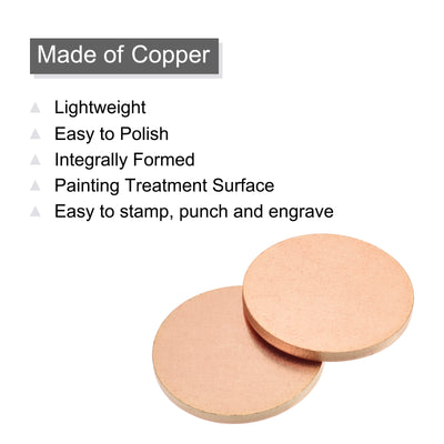 Harfington Stamping Blank Copper Round DIY Tags, 19mm/0.75" for Craft Decoration, Pack of 6