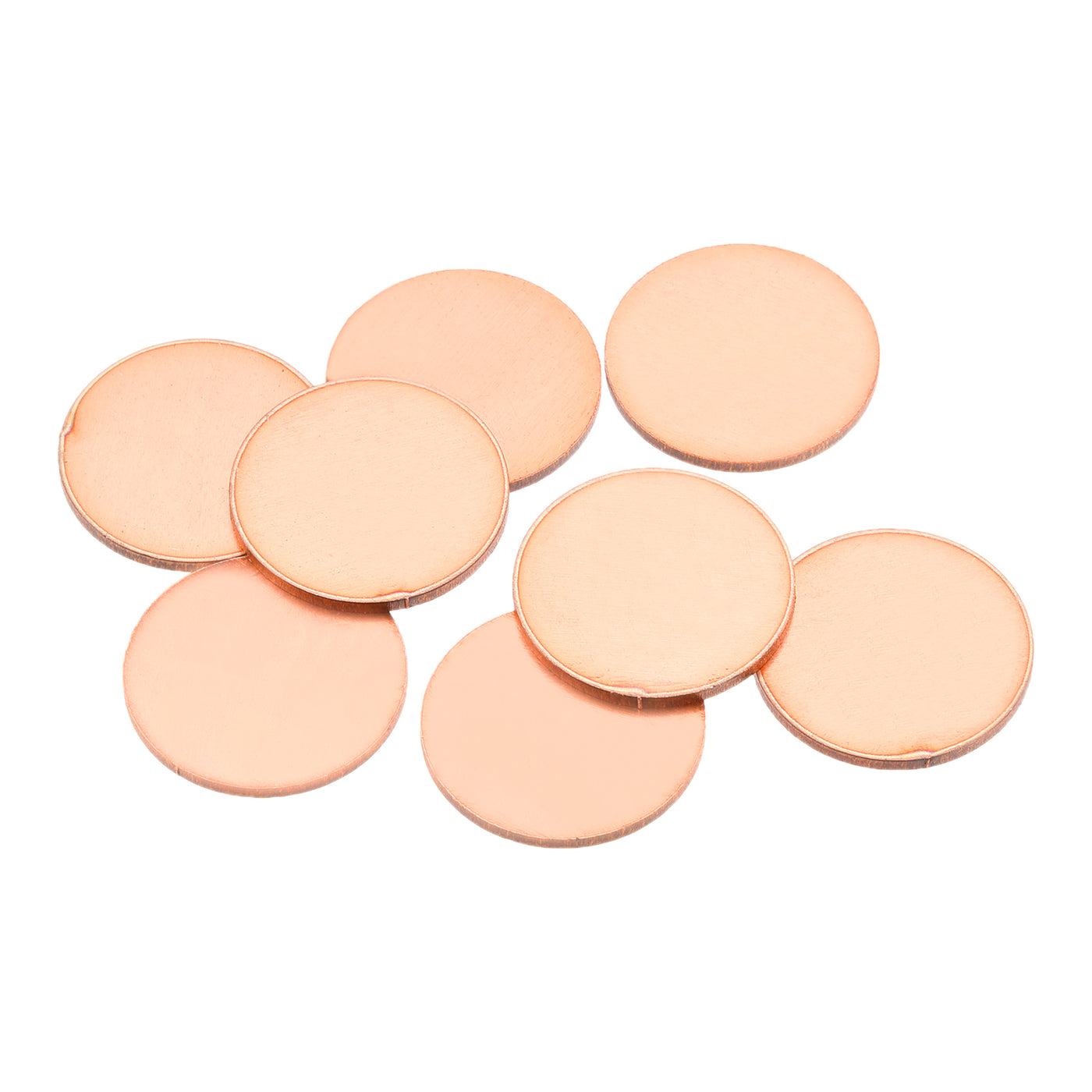 Harfington Stamping Blank Copper Round DIY Tags, 25mm/1" for Craft Decoration, Pack of 8