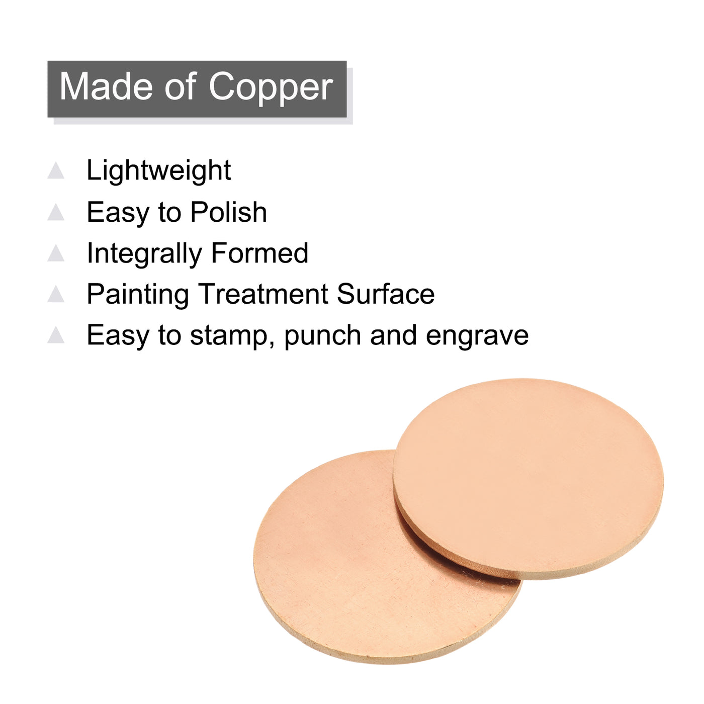 Harfington Stamping Blank Copper Round DIY Tag for Craft Decoration