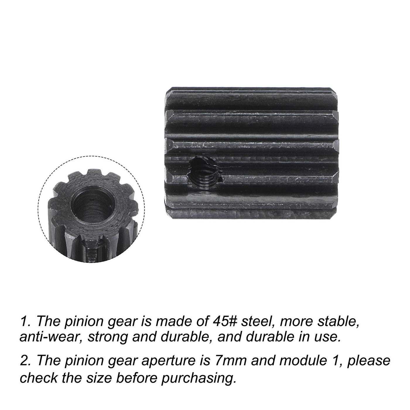 uxcell Uxcell 6mm Blende 12T Modul 1 15 # Stahl Spur Diff Differentialritzel Motor Getriebe