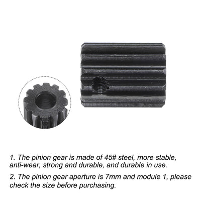 Harfington Uxcell 6mm Blende 12T Modul 1 15 # Stahl Spur Diff Differentialritzel Motor Getriebe