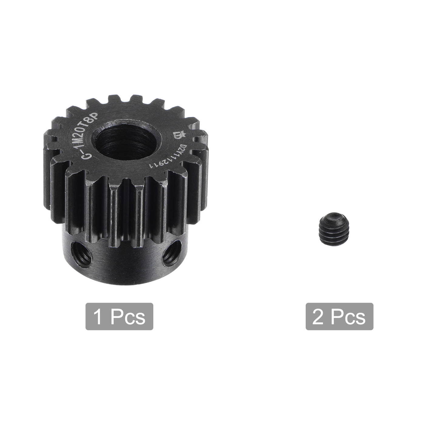 uxcell Uxcell 8mm Aperture 20T Mod 1 45# Steel Spur Diff Differential Motor Pinion Gear