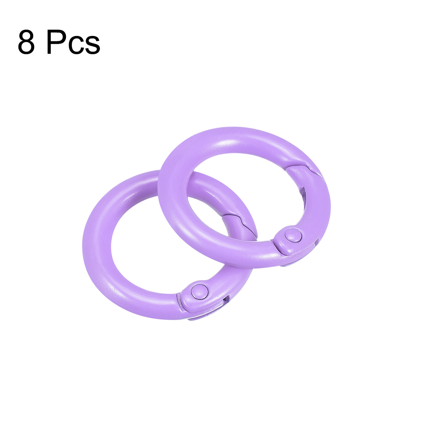 uxcell Uxcell Round Spring O Rings, 25mm/ 0.98" Trigger Buckle Snap for Bags, Purses, Keyrings, Purple, 8Pcs