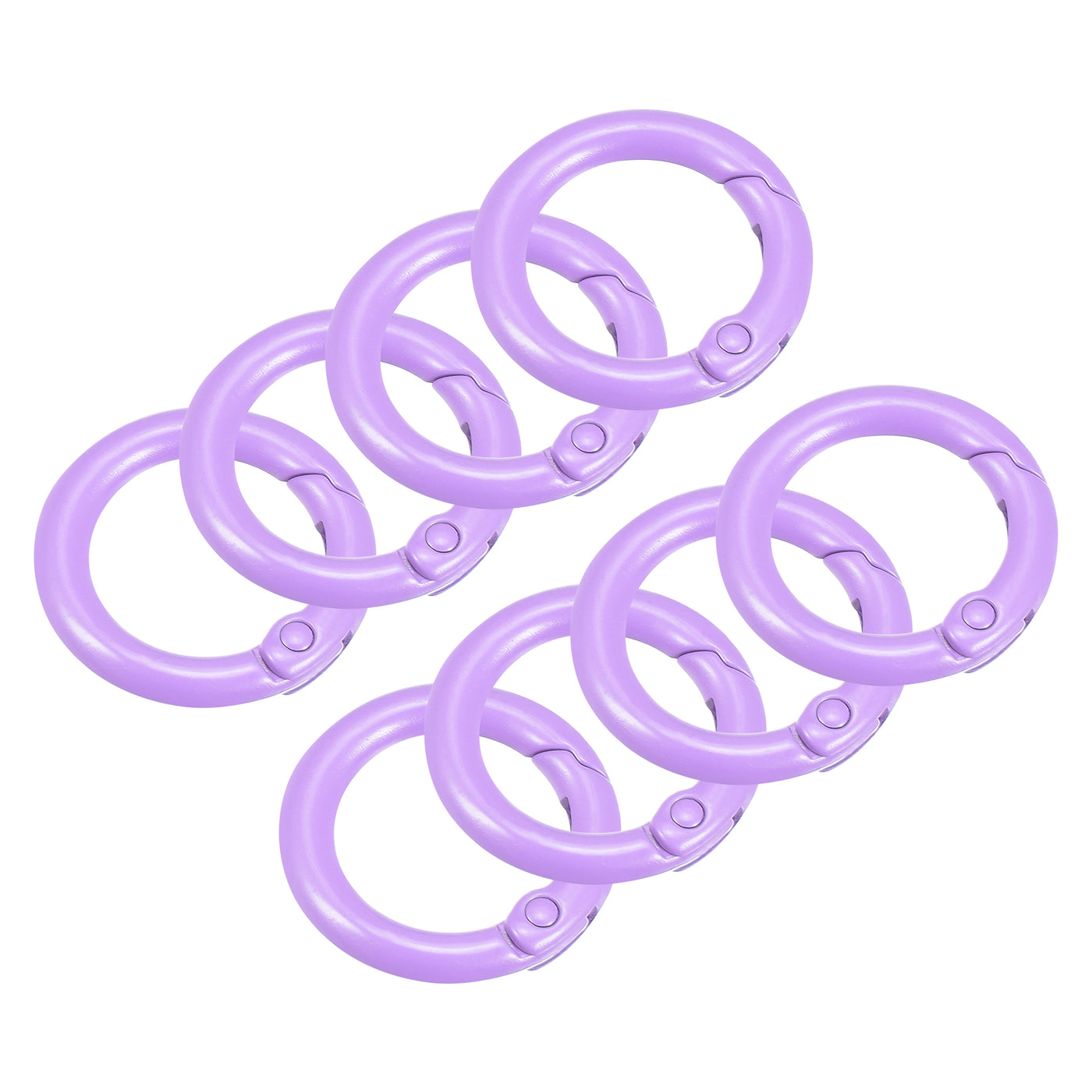 uxcell Uxcell Round Spring O Rings, 25mm/ 0.98" Trigger Buckle Snap for Bags, Purses, Keyrings, Purple, 8Pcs